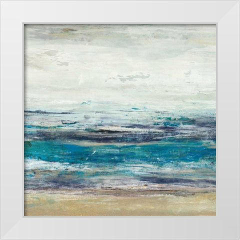 Indigo Horizon II White Modern Wood Framed Art Print by Studio W