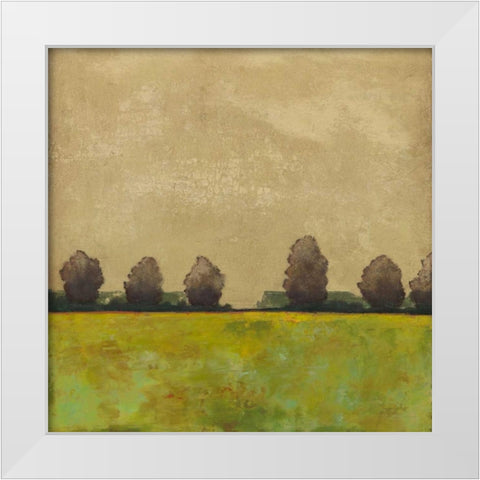 Treeline in the Field I White Modern Wood Framed Art Print by Altug, Mehmet