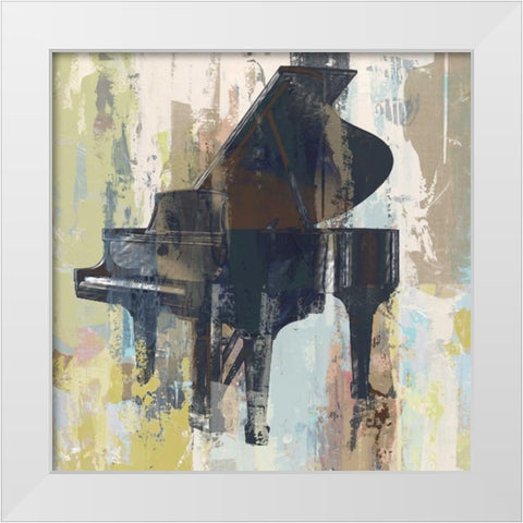 Bluebird Piano White Modern Wood Framed Art Print by W-DH