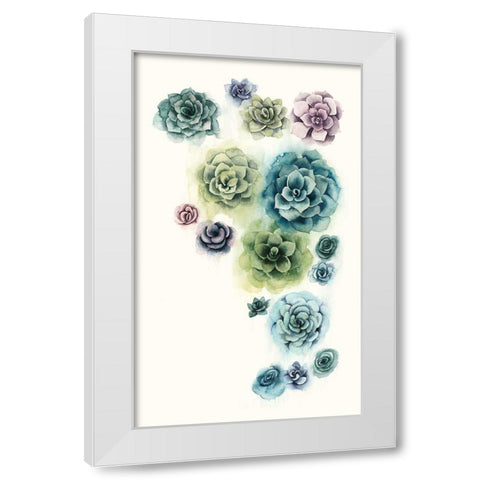 Succulent Cluster I White Modern Wood Framed Art Print by Popp, Grace
