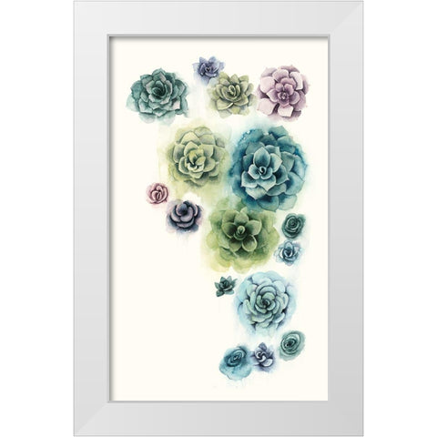Succulent Cluster I White Modern Wood Framed Art Print by Popp, Grace