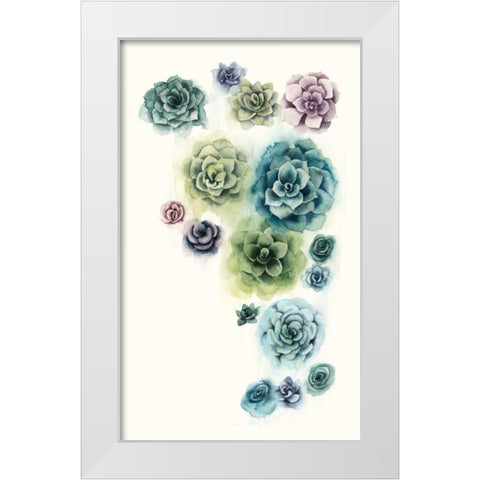Succulent Cluster I White Modern Wood Framed Art Print by Popp, Grace