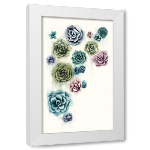Succulent Cluster II White Modern Wood Framed Art Print by Popp, Grace