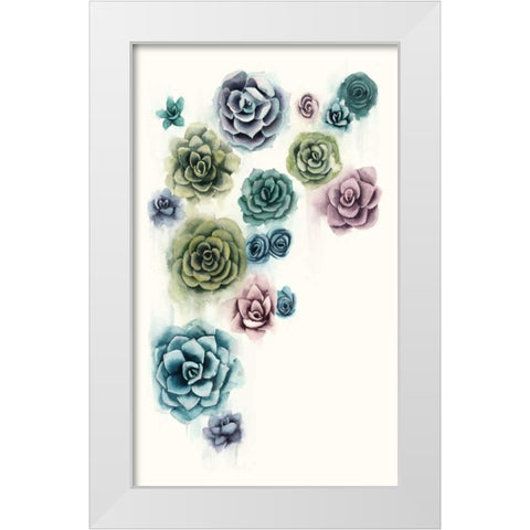 Succulent Cluster II White Modern Wood Framed Art Print by Popp, Grace