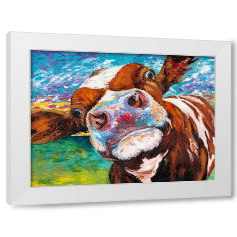 Curious Cow I White Modern Wood Framed Art Print by Vitaletti, Carolee