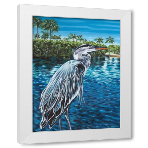 Peaceful Heron I White Modern Wood Framed Art Print by Vitaletti, Carolee