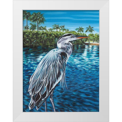 Peaceful Heron I White Modern Wood Framed Art Print by Vitaletti, Carolee