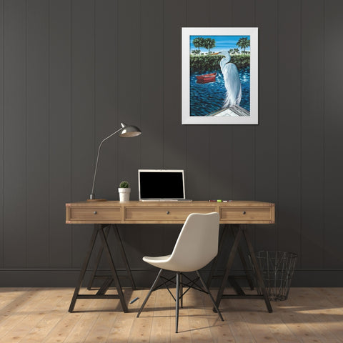 Peaceful Heron II White Modern Wood Framed Art Print by Vitaletti, Carolee