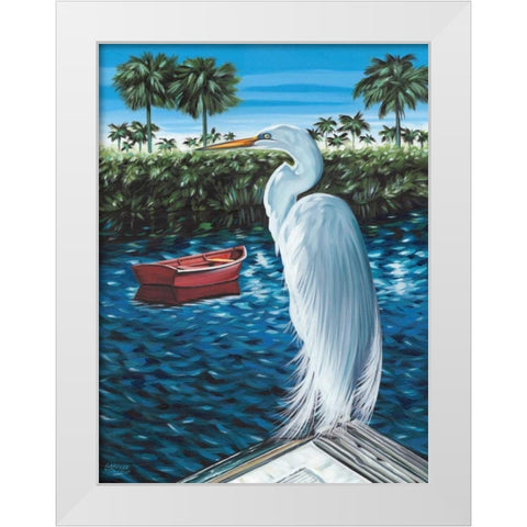 Peaceful Heron II White Modern Wood Framed Art Print by Vitaletti, Carolee