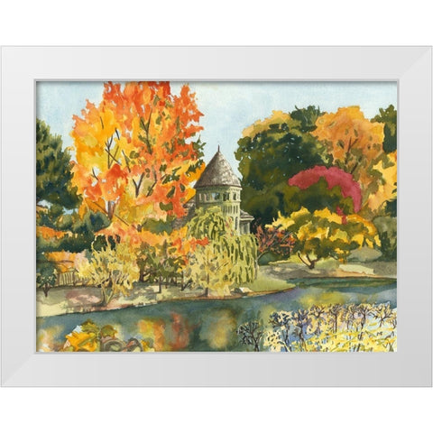 Custom Plein Air Garden II (ASH) White Modern Wood Framed Art Print by Miller, Dianne