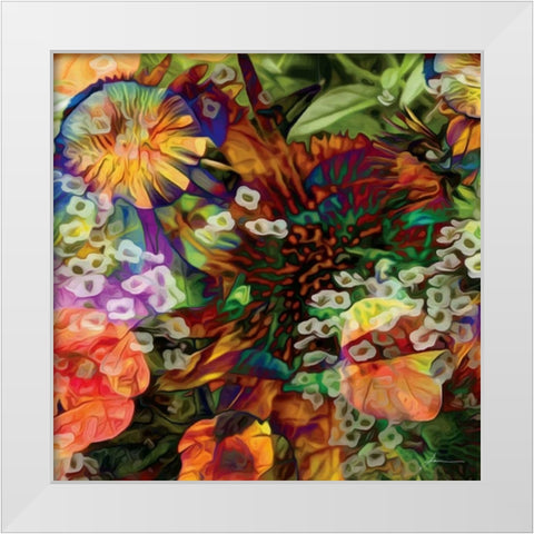 Embellished Eden Tile I White Modern Wood Framed Art Print by Burghardt, James