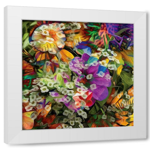 Embellished Eden Tile II White Modern Wood Framed Art Print by Burghardt, James