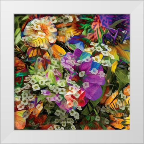 Embellished Eden Tile II White Modern Wood Framed Art Print by Burghardt, James