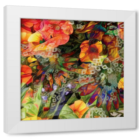 Embellished Eden Tile III White Modern Wood Framed Art Print by Burghardt, James