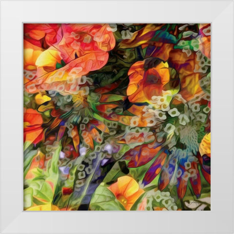 Embellished Eden Tile III White Modern Wood Framed Art Print by Burghardt, James