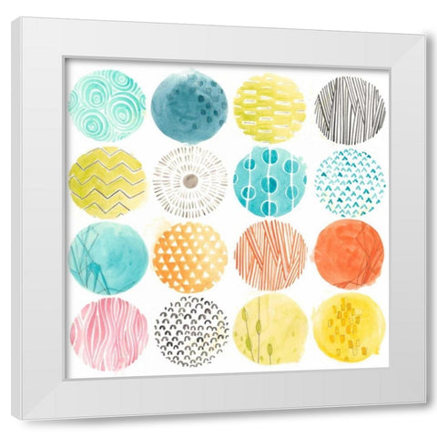 Pattern Pop I White Modern Wood Framed Art Print by Vess, June Erica