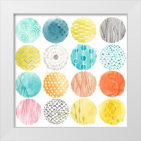Pattern Pop I White Modern Wood Framed Art Print by Vess, June Erica