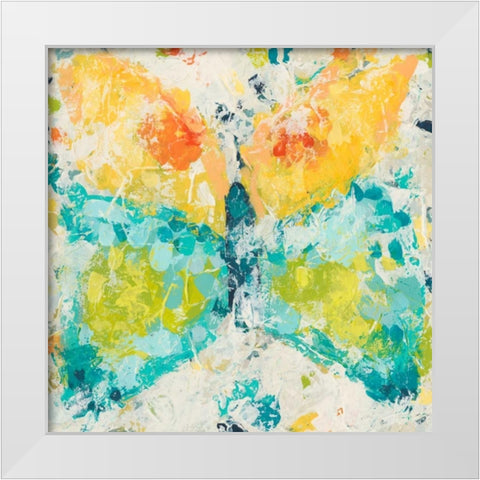 Prism Butterfly II White Modern Wood Framed Art Print by Vess, June Erica
