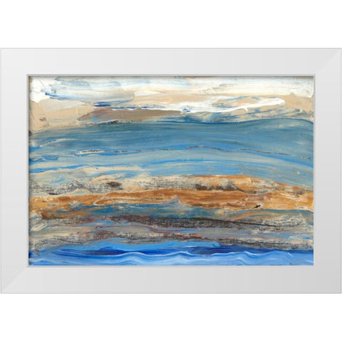 Indigo Currents II White Modern Wood Framed Art Print by Ludwig, Alicia