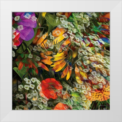 Embellished Eden Tile IV White Modern Wood Framed Art Print by Burghardt, James