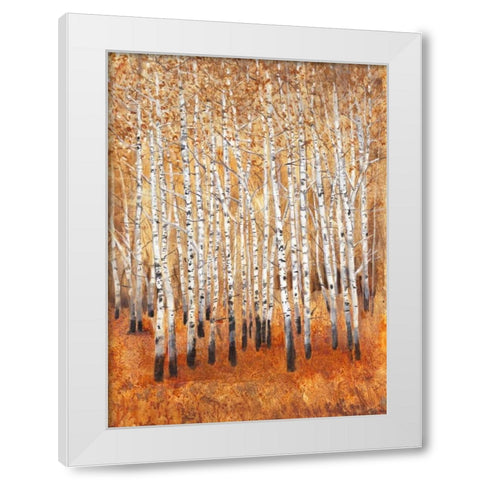 Sienna Birches II White Modern Wood Framed Art Print by OToole, Tim