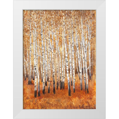 Sienna Birches II White Modern Wood Framed Art Print by OToole, Tim