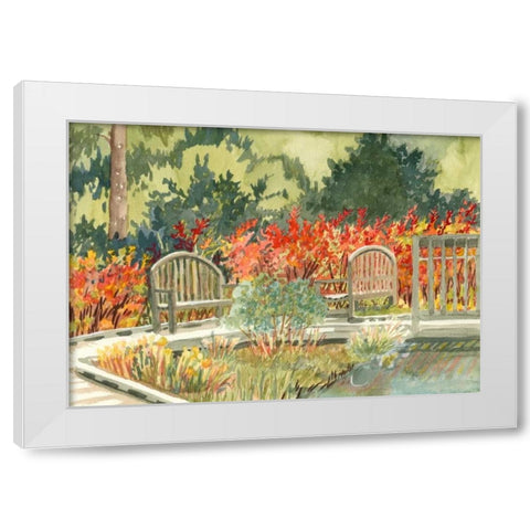 Aquarelle Garden I White Modern Wood Framed Art Print by Miller, Dianne