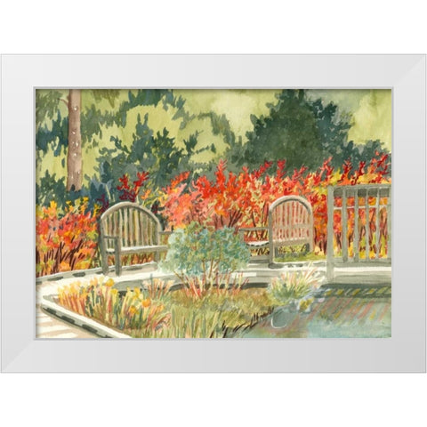 Aquarelle Garden I White Modern Wood Framed Art Print by Miller, Dianne