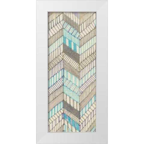Sketched Chevron I White Modern Wood Framed Art Print by Galapon, Nikki