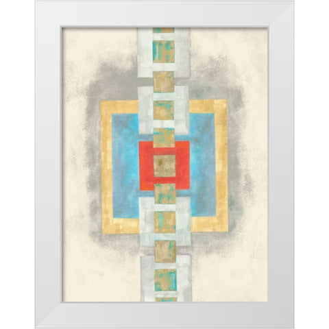 Squares in Line I White Modern Wood Framed Art Print by Galapon, Nikki