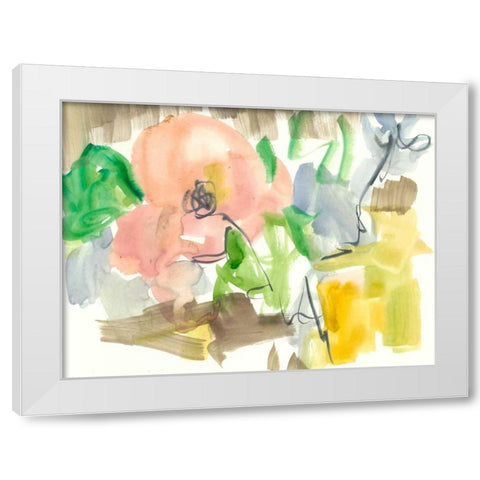 Whimsy in The Garden II White Modern Wood Framed Art Print by Goldberger, Jennifer
