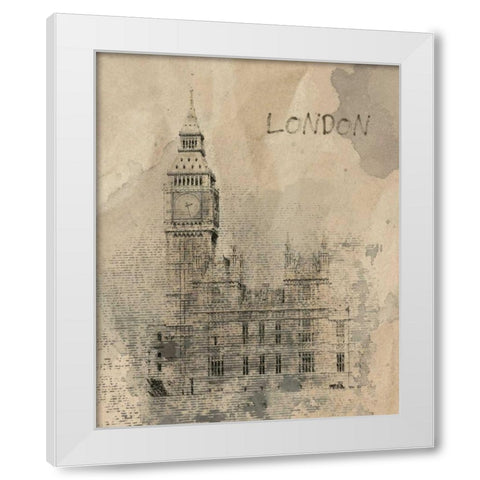 Remembering London White Modern Wood Framed Art Print by Orlov, Irena