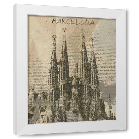 Remembering Barcelona White Modern Wood Framed Art Print by Orlov, Irena