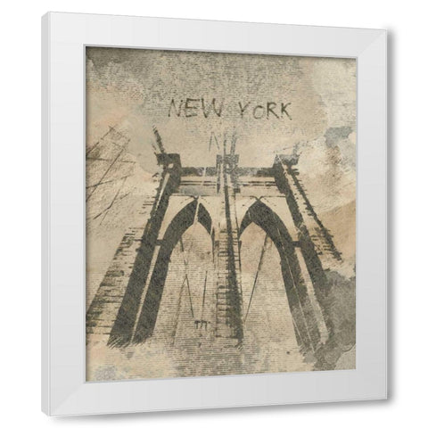 Remembering New York White Modern Wood Framed Art Print by Orlov, Irena