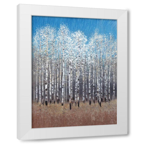 Cobalt Birches I White Modern Wood Framed Art Print by OToole, Tim