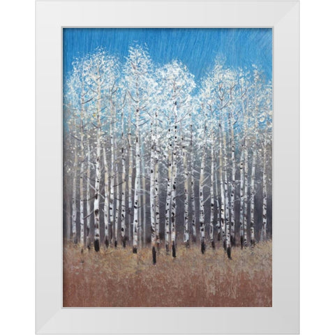 Cobalt Birches I White Modern Wood Framed Art Print by OToole, Tim