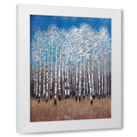 Cobalt Birches II White Modern Wood Framed Art Print by OToole, Tim