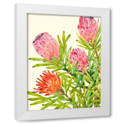 Watercolor Tropical Flowers I White Modern Wood Framed Art Print by OToole, Tim