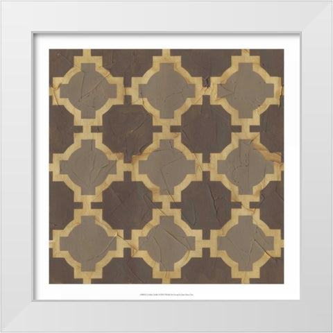 Golden Trellis I White Modern Wood Framed Art Print by Vess, June Erica