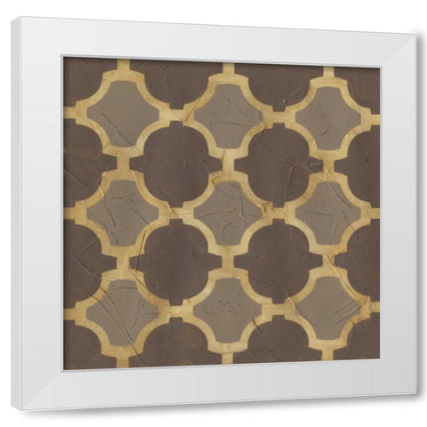 Golden Trellis II White Modern Wood Framed Art Print by Vess, June Erica