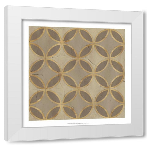 Golden Trellis V White Modern Wood Framed Art Print by Vess, June Erica