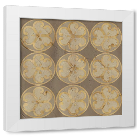 Golden Trellis IX White Modern Wood Framed Art Print by Vess, June Erica