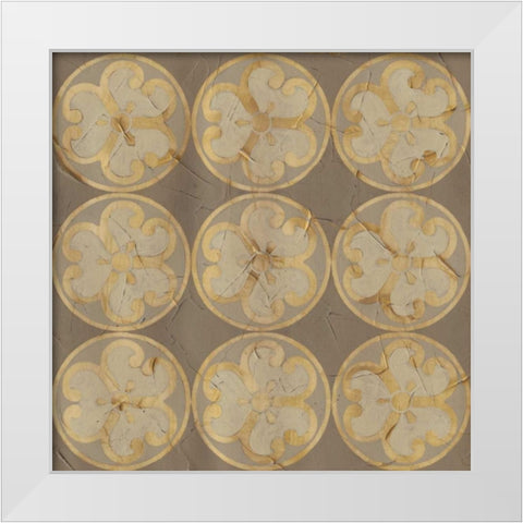 Golden Trellis IX White Modern Wood Framed Art Print by Vess, June Erica