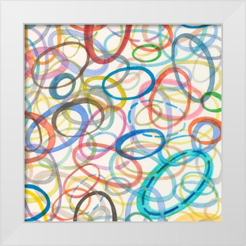 Oval Palette I White Modern Wood Framed Art Print by Galapon, Nikki