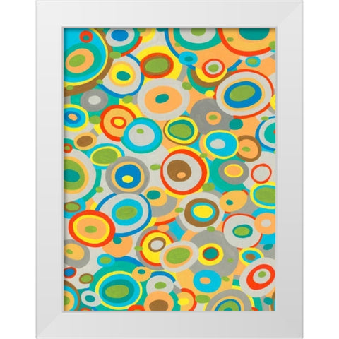 Overlapping Ovals I White Modern Wood Framed Art Print by Galapon, Nikki