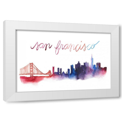 World Cities Skyline I White Modern Wood Framed Art Print by Popp, Grace