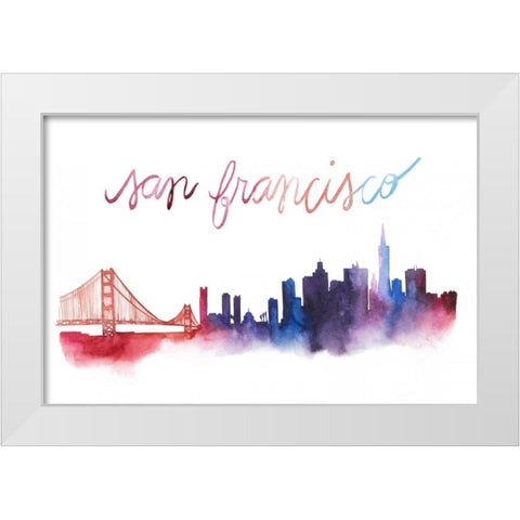 World Cities Skyline I White Modern Wood Framed Art Print by Popp, Grace