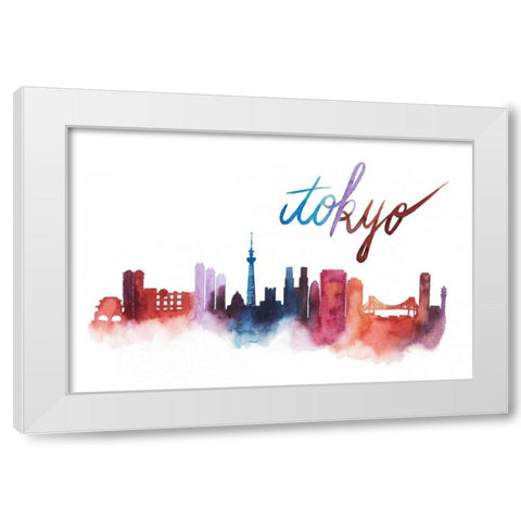 World Cities Skyline II White Modern Wood Framed Art Print by Popp, Grace