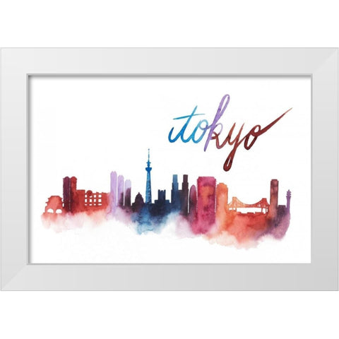 World Cities Skyline II White Modern Wood Framed Art Print by Popp, Grace