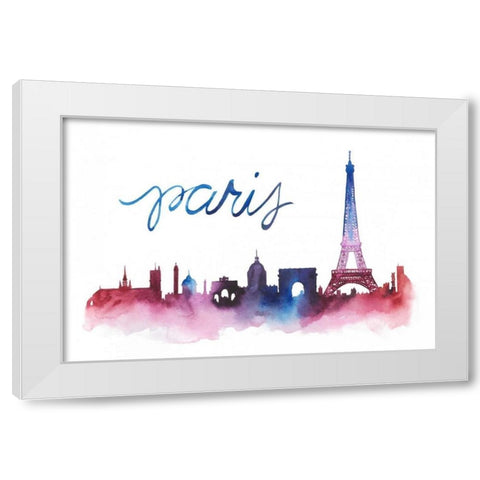 World Cities Skyline V White Modern Wood Framed Art Print by Popp, Grace